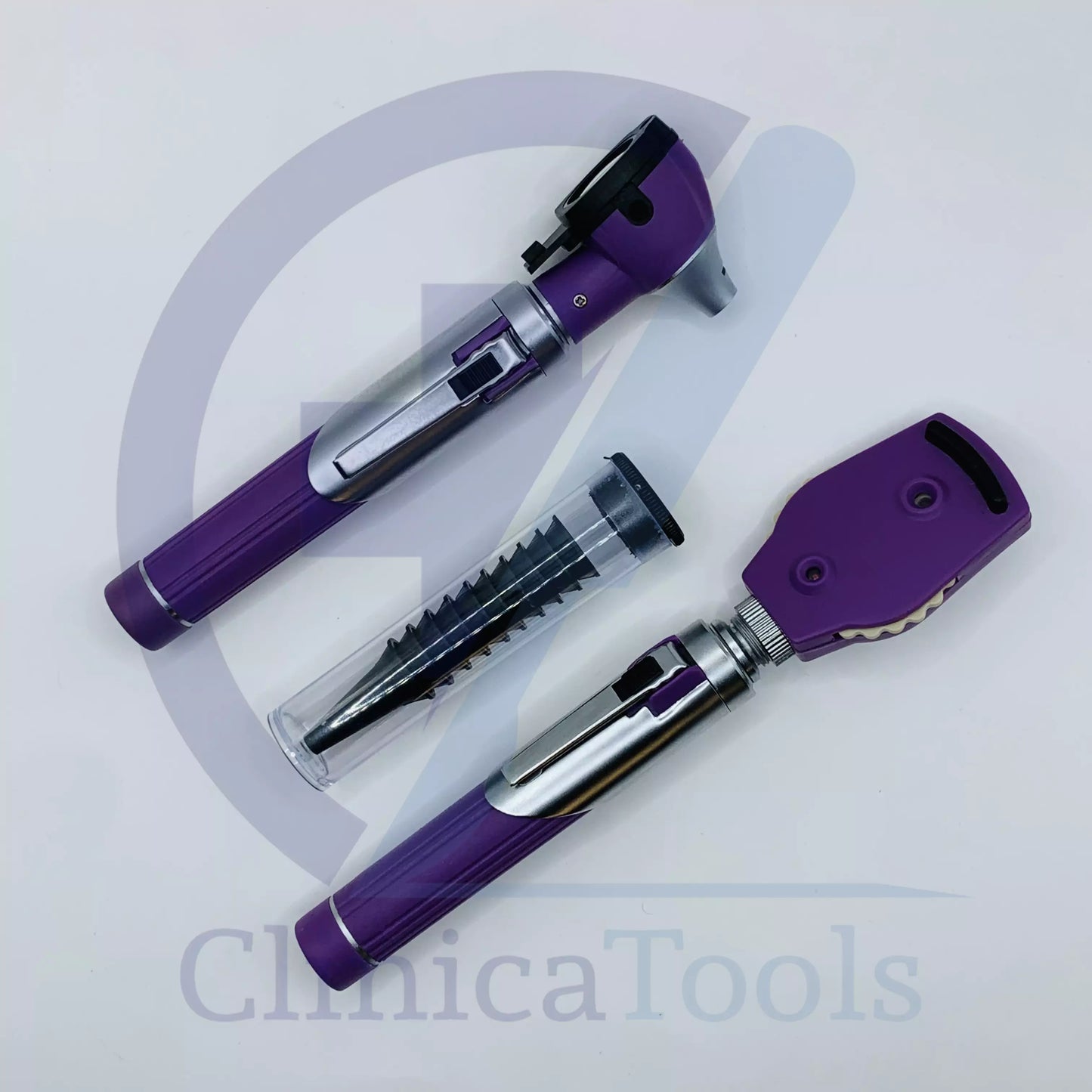 Fiber Optic Mini Otoscope & Ophthalmoscope Set with 10 Cannulas & Hard Plastic Box – Ear & Eye Examination Kit for Doctors, Medical Students, Nurses, ENT & Eye Specialists, Home & Veterinary Use