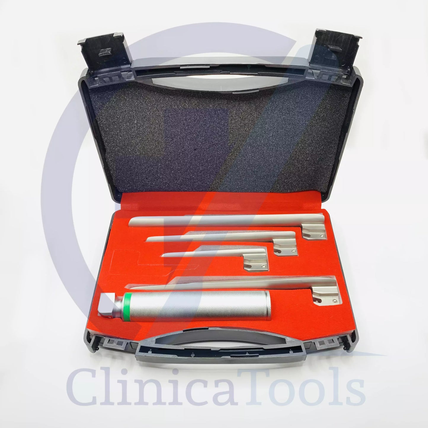 Fiber Optic Miller Laryngoscope with 4 Blades & Standard Medium Handle – Airway Management Intubation Kit | ENT Diagnostic Instruments for Clinics & Hospitals