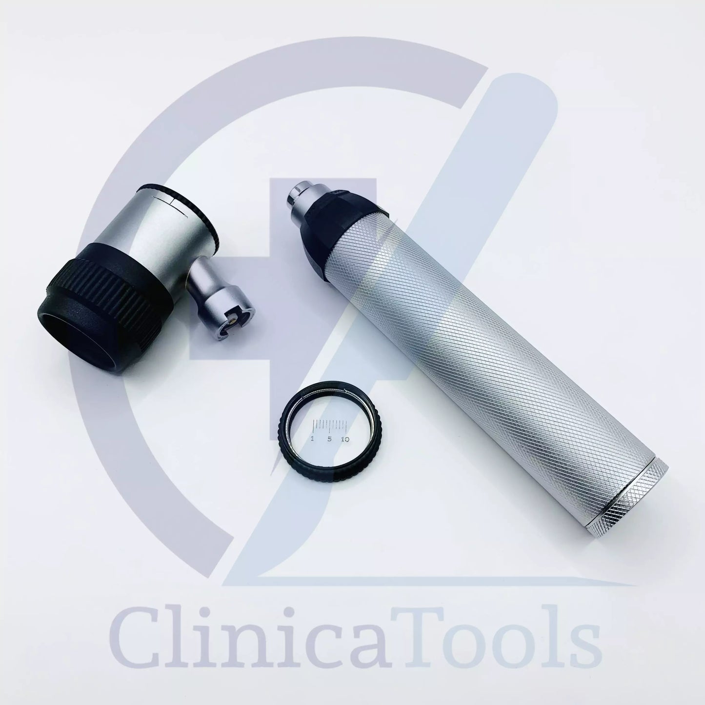 Professional dermascope with scale for skin lesion examination