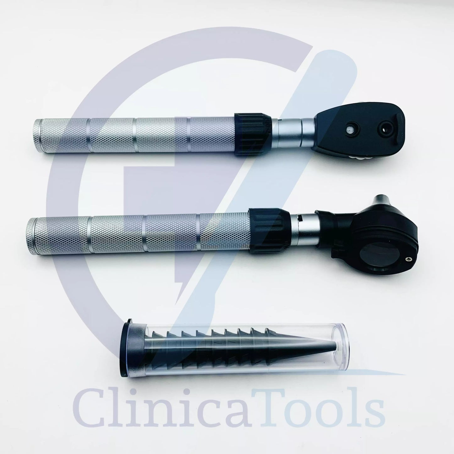 ENT Set in Black Carrying Case – Portable Otoscope and Ophthalmoscope Kit