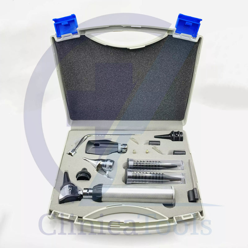 ENT diagnostic kit with otoscope and ophthalmoscope for clinical use