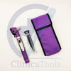Fiber optic mini otoscope with carry pouch and 10 cannulas