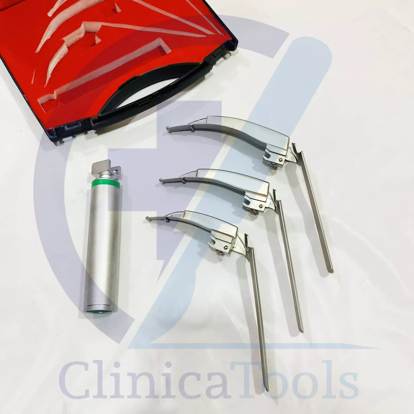 Fiber Optic McCoy Laryngoscope Set – Flexible Blades (3 Blades) & Medium Handle | Airway Management & Intubation Kit for EMT, Anesthesia & ENT Specialists