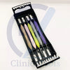 Ergonomic silicone handle dental composite instruments in stainless steel set