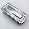 Stainless steel surgical instrument box with secure lid