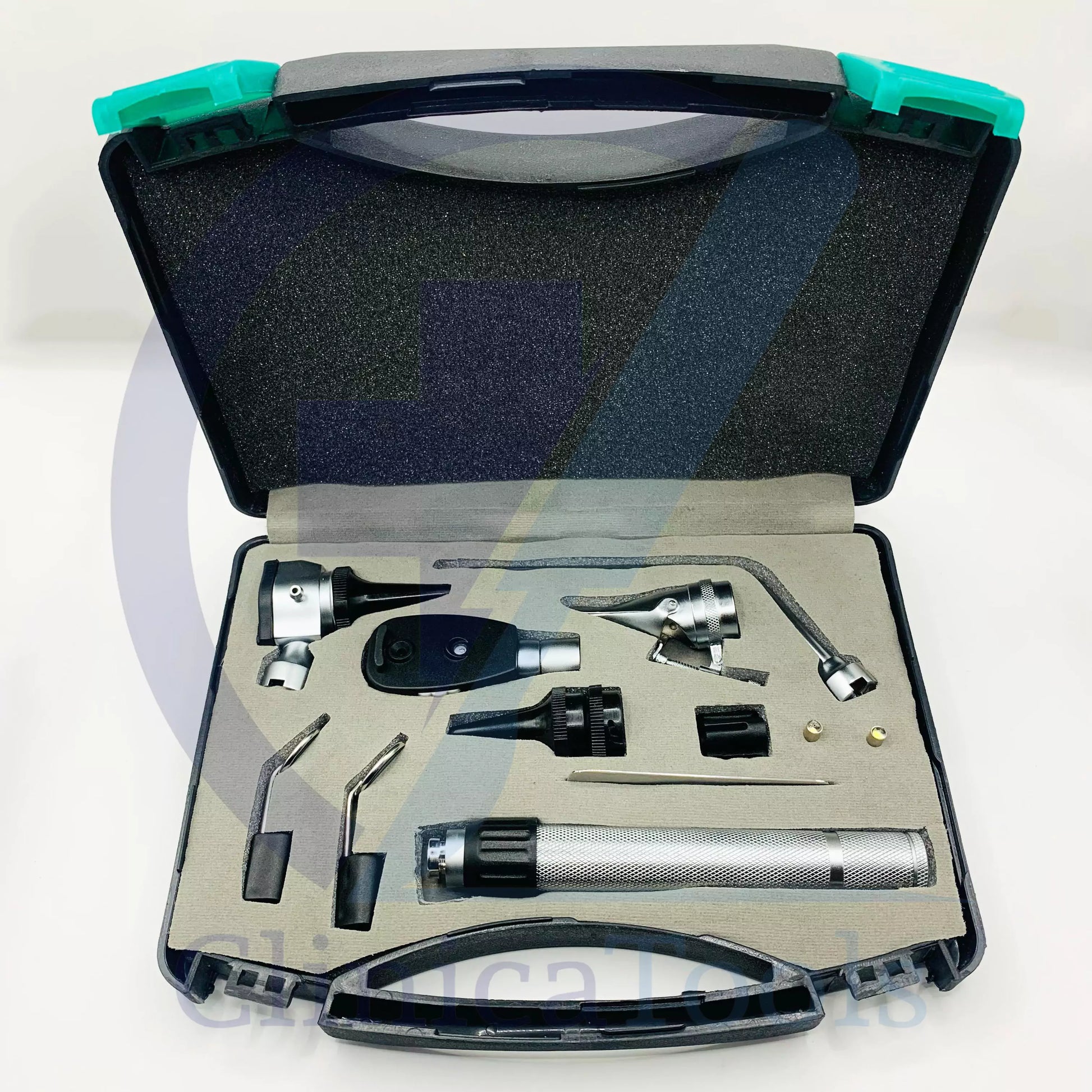 ENT Set with Otoscope Head, Ophthalmoscope Head, and Brass Handle