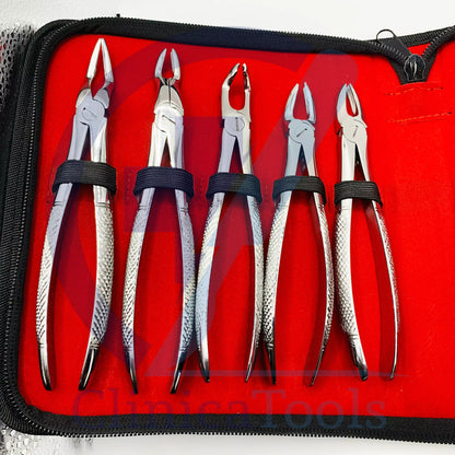 10Pcs Dental Tooth Extraction Forceps Set – Premium Stainless Steel Oral Surgery Instruments for Adult Teeth Removal | Professional Dental Extraction Tools for Dentists & Clinics