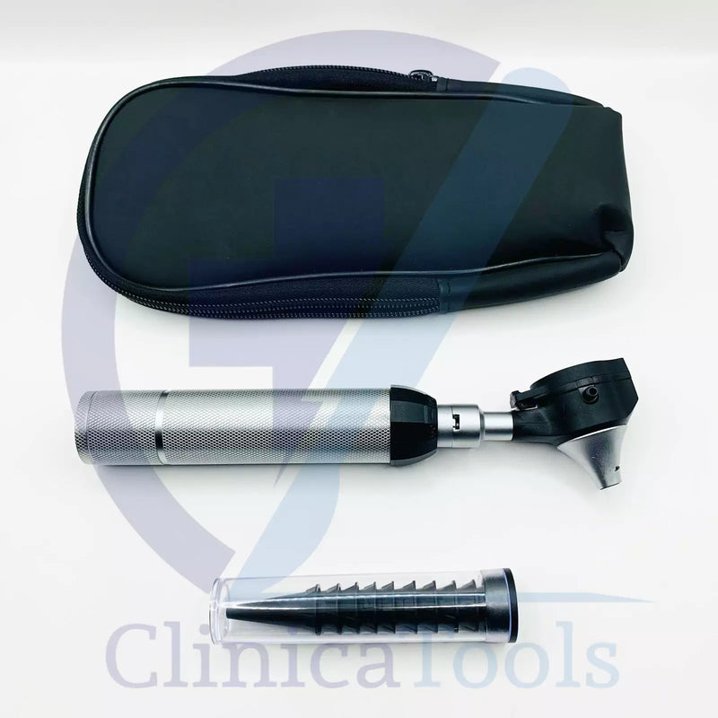 Complete ENT Diagnostic Kit with Fiber Optic LED Otoscope and 10 Ear Cannulas