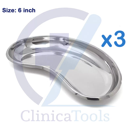 Stainless Steel Kidney Tray – Surgical, Dental & Veterinary Instrument Holding Tray | Medical Kidney Bowl for Clinics & Hospitals (6", 8", 10", 12")