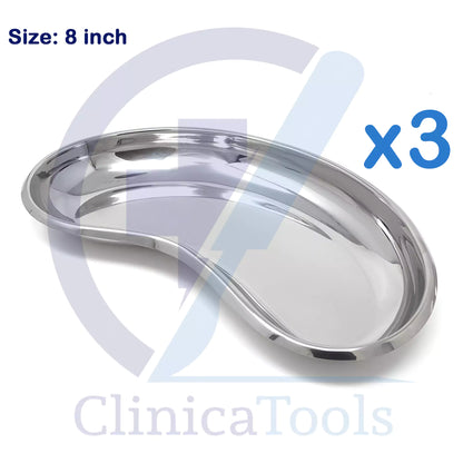 Stainless Steel Kidney Tray – Surgical, Dental & Veterinary Instrument Holding Tray | Medical Kidney Bowl for Clinics & Hospitals (6", 8", 10", 12")
