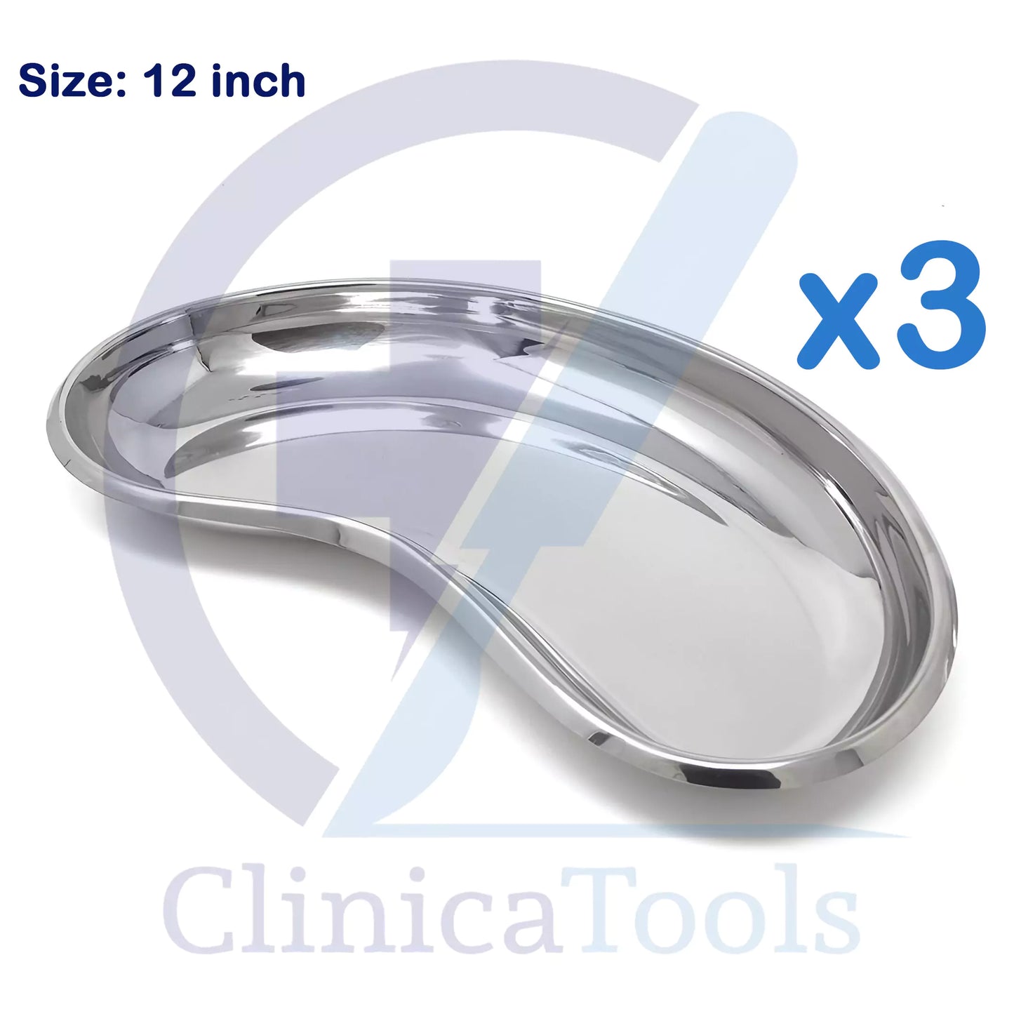 Stainless Steel Kidney Tray – Surgical, Dental & Veterinary Instrument Holding Tray | Medical Kidney Bowl for Clinics & Hospitals (6", 8", 10", 12")