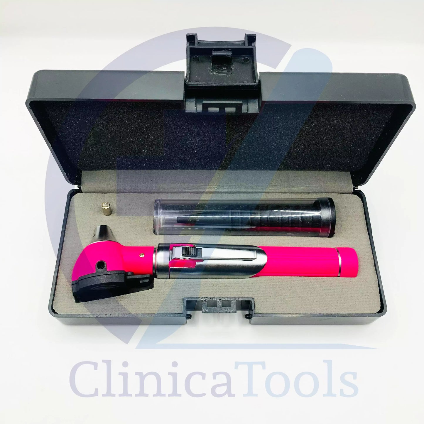 Fiber Optic Mini Otoscope – LED Ear Diagnostic Kit with 10 Cannulas, Extra LED & Hard Case | ENT, Medical & Veterinary Use | Black, Pink, Purple